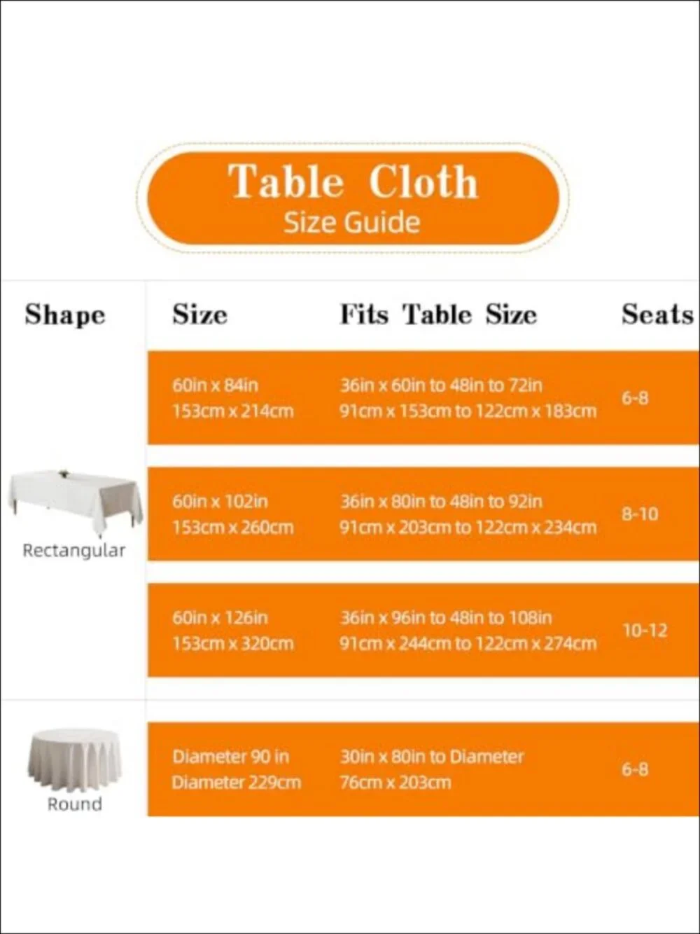 10 Pack Polyester Tablecloths 60x102 Rectangular for 6FT Tables Party Dining